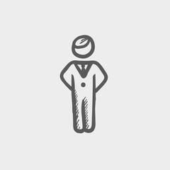 Man standing sketch icon