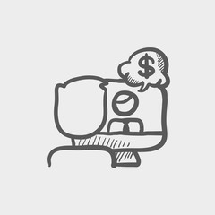 Business discussion sketch icon