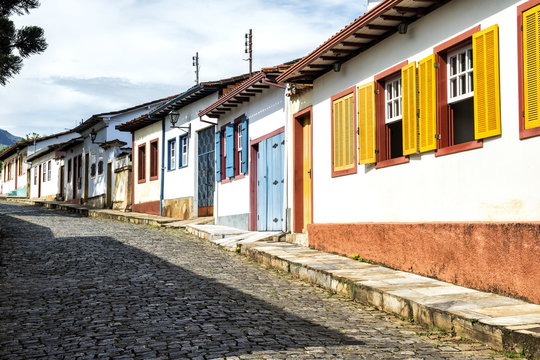 Colourful streets, Mariana, Minas Gerais, Brazil