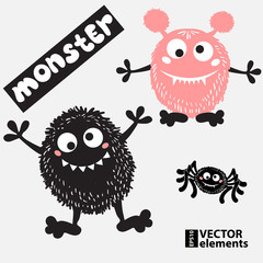 cartoon doodles monster for halloween. Vector illustration