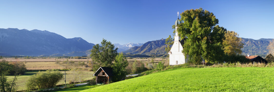 Ramsachkircherl Church, Murnauer Moos Moor, Murnau am Staffelsee, Upper Bavaria, Bavaria, Germany