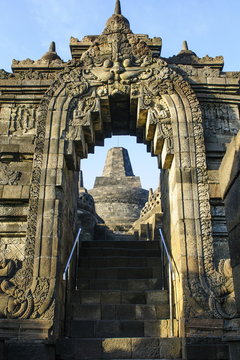The temple complex of Borobodur, Java, Indonesia