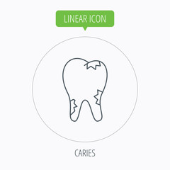 Caries icon. Tooth health sign.
