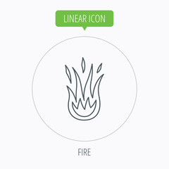 Fire icon. Hot flame sign.
