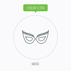 Festive mask icon. Masquerade carnival sign.