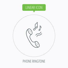 Phone icon. Call ringtone sign.