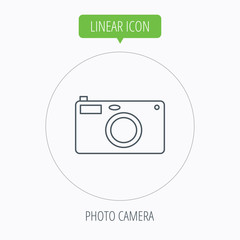 Photo camera icon. Photographer equipment sign.