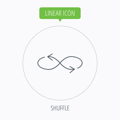 Shuffle icon. Mixed arrows sign.