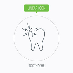 Toothache icon. Dental healthcare sign.
