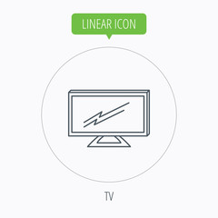 Lcd tv icon. Led monitor sign.