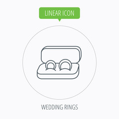 Wedding rings icon. Jewelry sign.