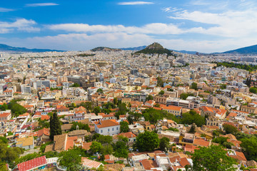 Fototapeta na wymiar Athens aerial view from Acropolis, Greece