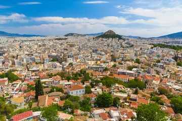 Tuinposter Luchtfoto van Athene vanaf de Akropolis, Griekenland © jsk12