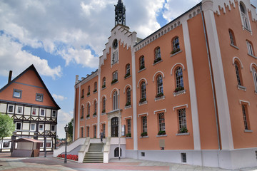 Obraz premium Das Rathaus von Hofgeismar in Nordhessen