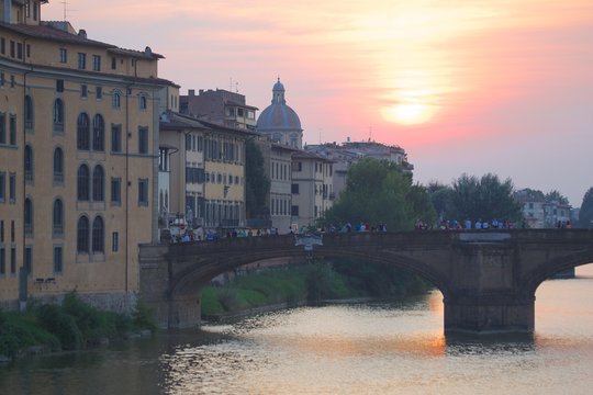 St. Spirito Basilica at sunset, Florence, Tuscany
