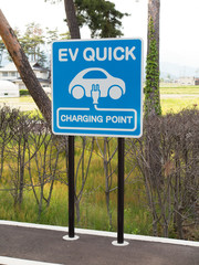 Fototapeta premium 電気自動車用充電スタンドの看板