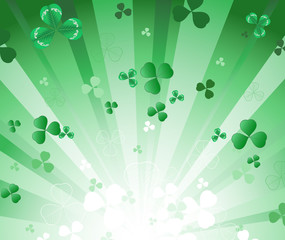 radiant green background with clover