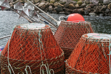 Stack of Fishing Basket Traps 