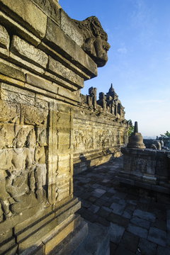 Early morning light at the temple complex of Borobodur, Java, Indonesia