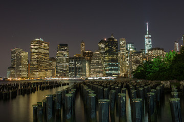 Panoramic View Manhattan at night