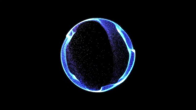 abstract glowing particle sphere