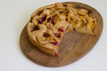 Pie of peaches and plums