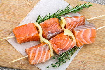 Salmon skewer