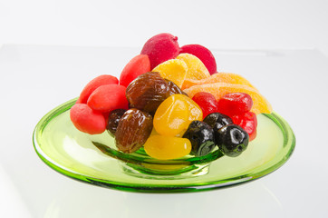 Dried fruits on background