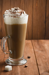 cup of coffee on wood