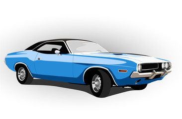 Obraz na płótnie Canvas blue classic hot car