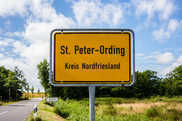 Ortseingangsschild St. Peter-Ording