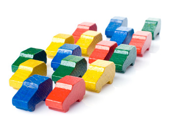 Obraz premium Colorful wooden cars