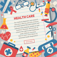 Medical banners templates in trendy flat style