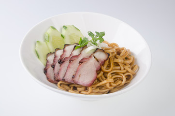 pork noodle. BBQ pork noodle bowl