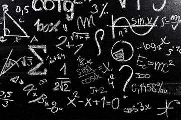 Fototapeta na wymiar Blackboard used for math lesson