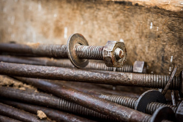 Old rusty nut and bolt