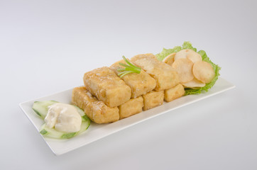 Tofu and mince on rice. Chinese cuisine