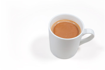 Tea milk cup on a white background with clipping path