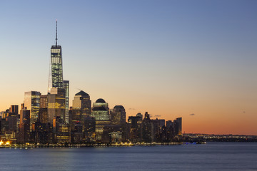 One World Trade Center and Downtown Manhattan across the Hudson River, New York