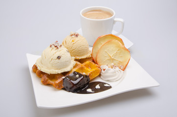 ice cream scoop. chocolate ice cream.