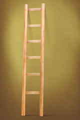 Wooden ladder on vintage background