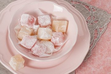 Assorted Turkish Delight. Natural Linen Napkin