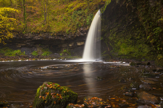Sgwd Gwladys (Lady Falls), Afon Pyrddin, near Pontneddfechan, Brecon Beacons National Park, Powys, Wales