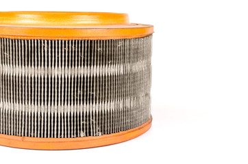 used air filter isolated on white background,dirty air filter