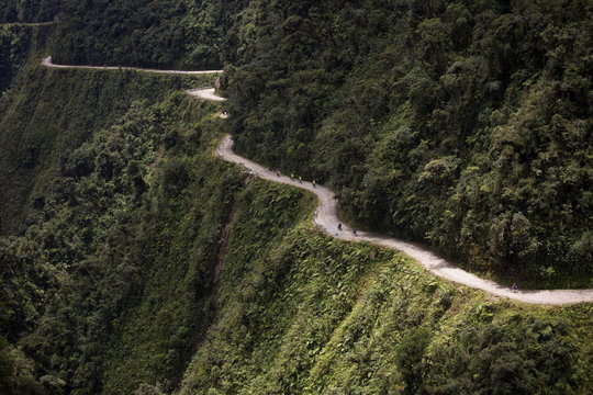 View of El Camino della Muerte, Yungas Valley, Bolivia