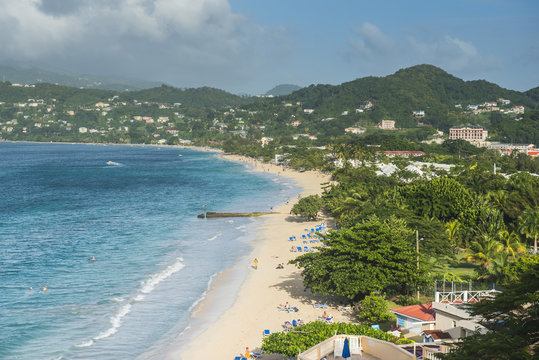 View over the beach of Grande Anse, Grenada, Windward Islands