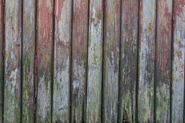 Old painted wooden boards