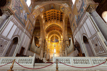 Interior, Santa Maria Nuova Cathedral, Monreale, Palermo, Sicily