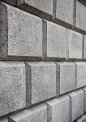 Perspective of  Grey Concrete Brick Closeup Background