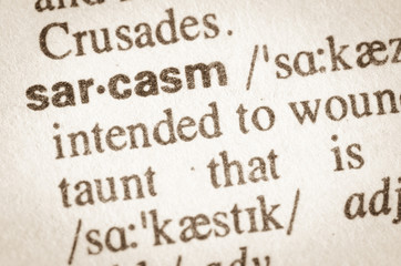 Dictionary definition of word sarcasm
